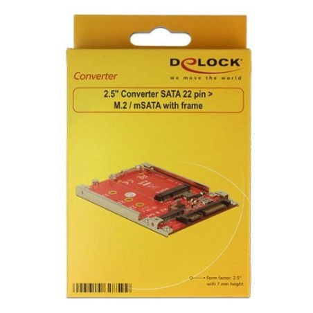 Delock convertidor 2.5'' sata 22 pin  m.2 / msata 7 mm