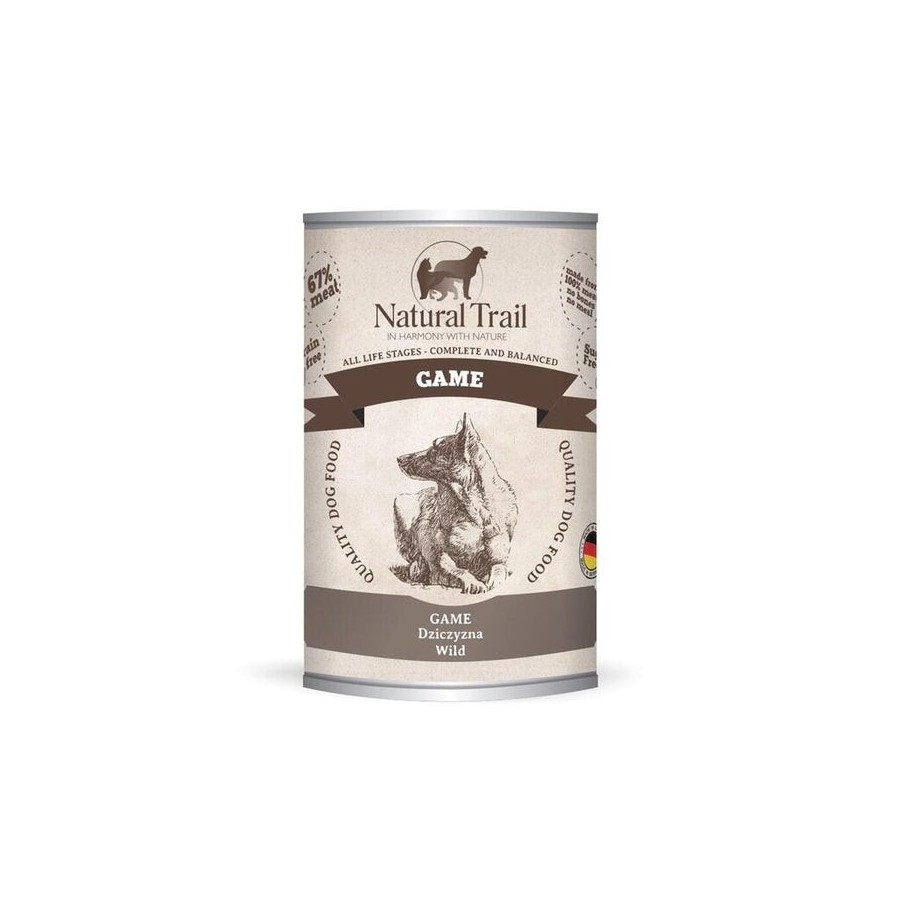 Comida húmeda para perros natural trail carne de caza 400 g