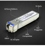Extralink yt-sfp+ lra/lrb sfp+ 1xlc (single-mode) 1270/1330nm bidi 20km - pair