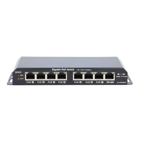 Extralink ex.1025 extralink 8-port gbe unmanaged poe switch 18-57v dc, in set 24v 60w poweradapter
