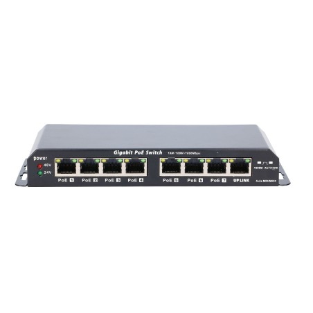 Extralink ex.1025 extralink 8-port gbe unmanaged poe switch 18-57v dc, in set 24v 60w poweradapter