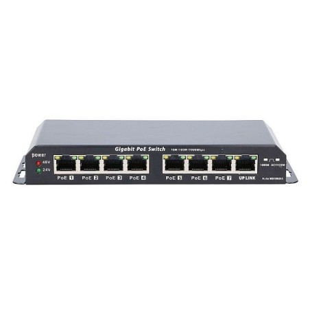 Extralink ex.1025 extralink 8-port gbe unmanaged poe switch 18-57v dc, in set 24v 60w poweradapter