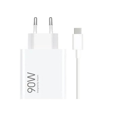 Cargador  xiaomi hypercharge gan universal de pared 90w - usb-a - carga rapida - blanco