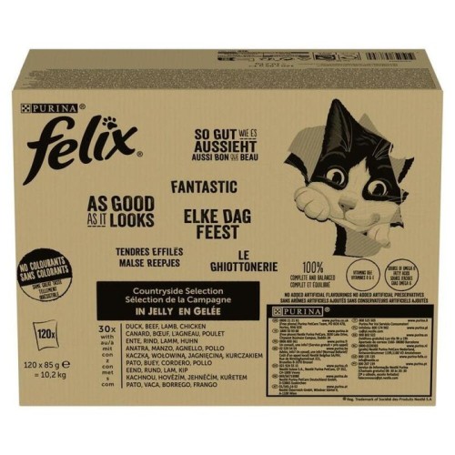 Comida húmeda para gatos purina felix countryside selection  120x85g