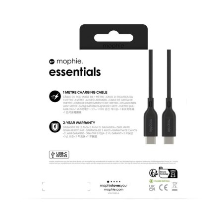 Cable zagg mophie essentials usb-c (m) a usb-c (m) 1m black