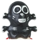 Condomerie - preservativo decorativo pintado a mano calavera negra modelo 1