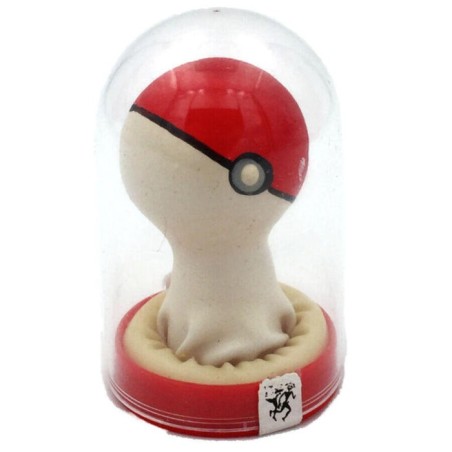 Condomerie - preservativo decorativo pintado a mano pokebola rojo-blanco