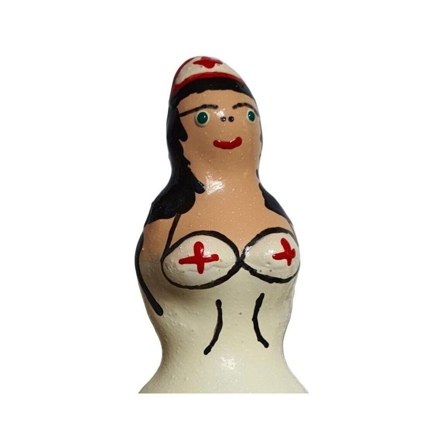 Condomerie - preservativo decorativo pintado a mano enfermera negra