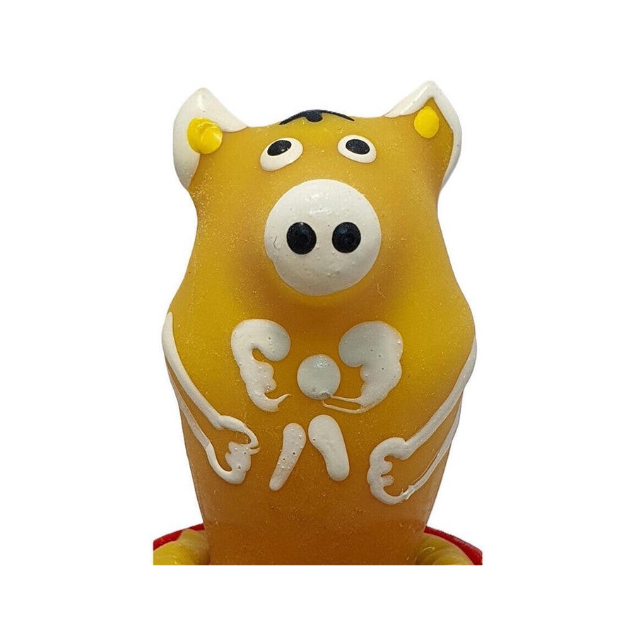 Condomerie - preservativo decorativo pintado a mano cerdo sentado amarillo