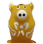 Condomerie - preservativo decorativo pintado a mano cerdo sentado amarillo