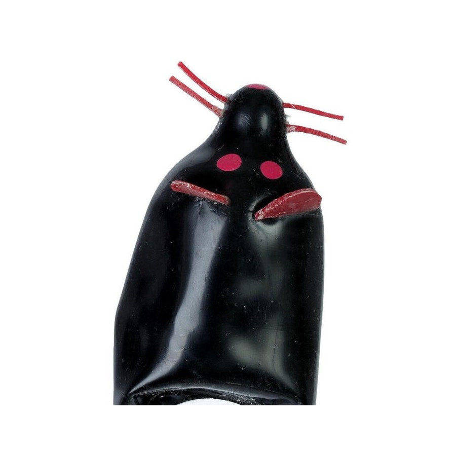 Condomerie - preservativo decorativo pintado a mano ratón negro xl