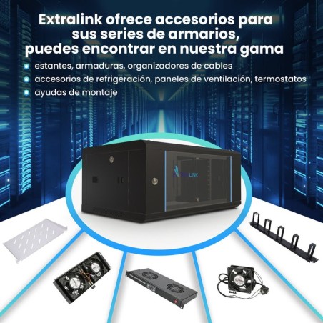 Armario rack extralink ex.2886 (178 mm / 600 mm / 450 mm, colgante 19 '' negro