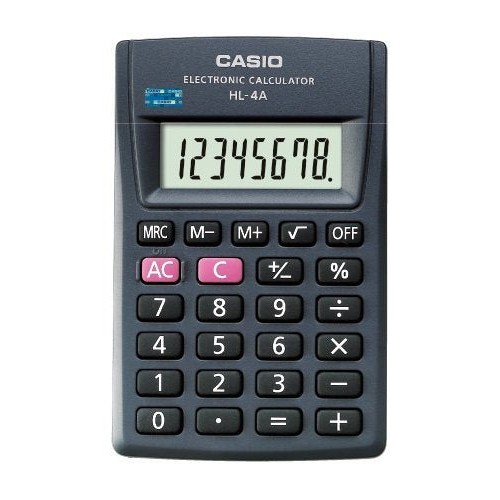 Calculadora  casio hl-4a-b 8 dígitos 56x87mm negra