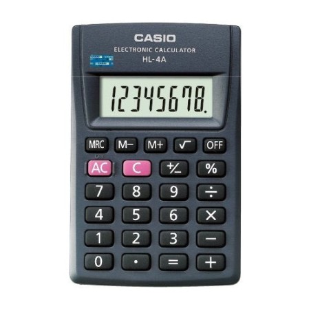 Calculadora  casio hl-4a-b 8 dígitos 56x87mm negra