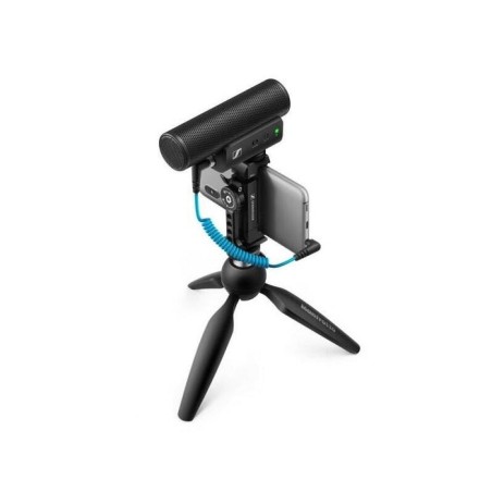 Micrófono kit móvil sennheiser mke 400 de condensador supercardioide con filtro paso bajo con soporte manfrotto