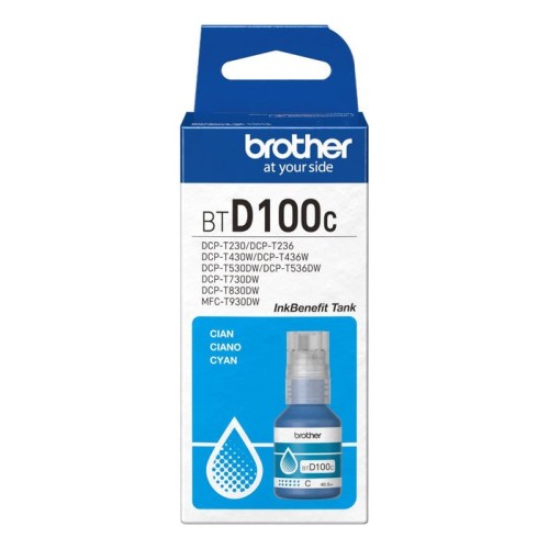Tinta brother btd100c genuine cyan ink bottle