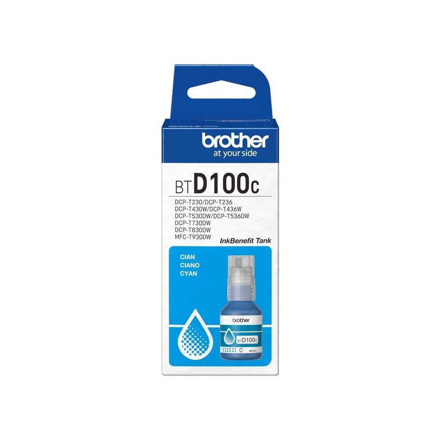 Tinta brother btd100c genuine cyan ink bottle