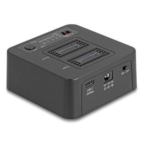 Delock 64300 usb 20 gbps m.2 docking para 2 x m.2 nvme pcie ssd con función de clonación y borrado