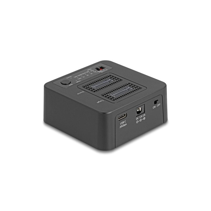 Delock 64300 usb 20 gbps m.2 docking para 2 x m.2 nvme pcie ssd con función de clonación y borrado