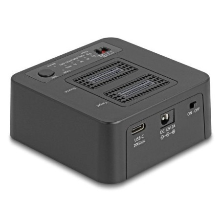Delock 64300 usb 20 gbps m.2 docking para 2 x m.2 nvme pcie ssd con función de clonación y borrado