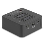 Delock 64300 usb 20 gbps m.2 docking para 2 x m.2 nvme pcie ssd con función de clonación y borrado