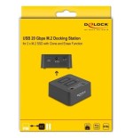 Delock 64300 usb 20 gbps m.2 docking para 2 x m.2 nvme pcie ssd con función de clonación y borrado