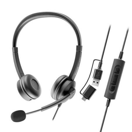 Auriculares axtel flow stereo usb-c + usb-a