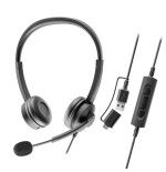 Auriculares axtel flow stereo usb-c + usb-a
