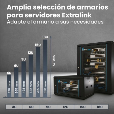 Armario rack extralink 4u 600x600 negro