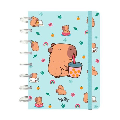 Cuaderno a5 bubble tea capibara