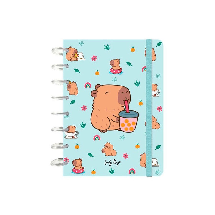 Cuaderno a5 bubble tea capibara