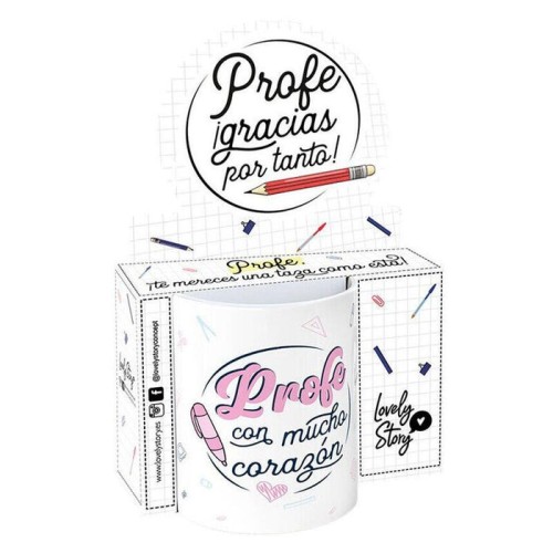 Taza - profe con mucho corazon 330ml