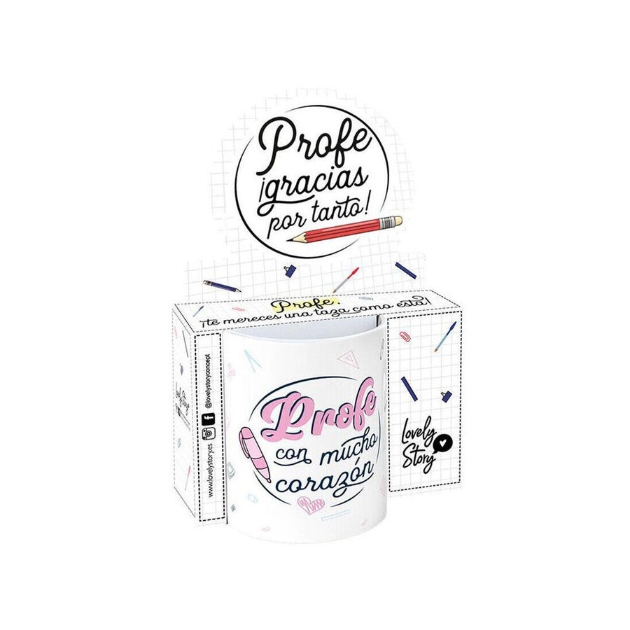 Taza - profe con mucho corazon 330ml