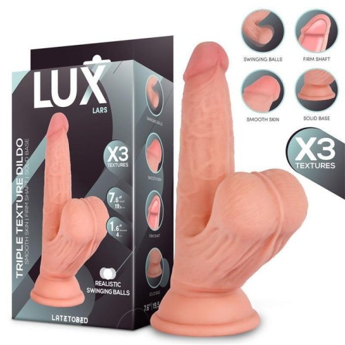 Lars dildo triple densidad con testículos oscilantes 7.6