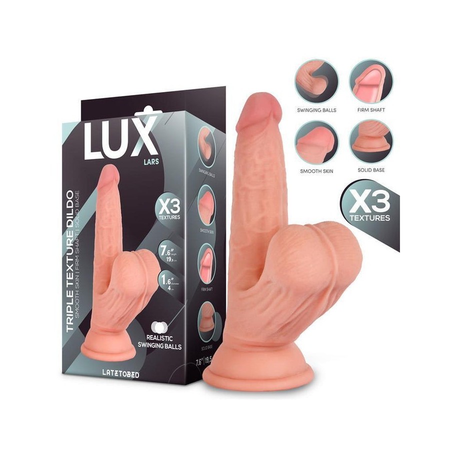 Lars dildo triple densidad con testículos oscilantes 7.6