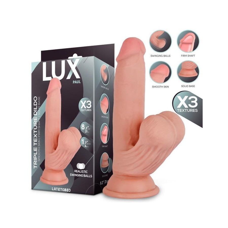 Paul dildo triple densidad con testículos oscilantes 8.2