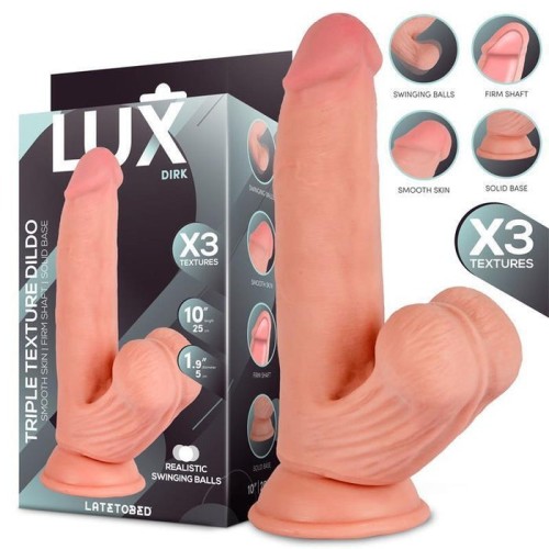 Dirk dildo triple densidad con testículos oscilantes 10