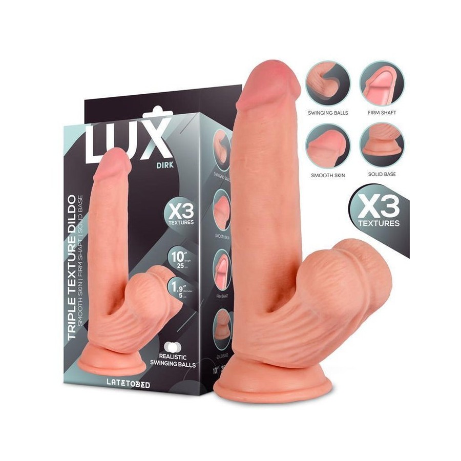 Dirk dildo triple densidad con testículos oscilantes 10