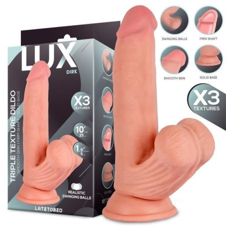 Dirk dildo triple densidad con testículos oscilantes 10