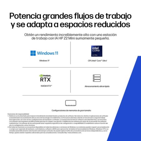 Workstation hp z2 mini g1i desktop pc wolf pro security edition windows 11 pro mini pc puesto de trabajo negro