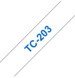 Brother tc-203 cinta para impresora de etiquetas azul sobre blanco tc203