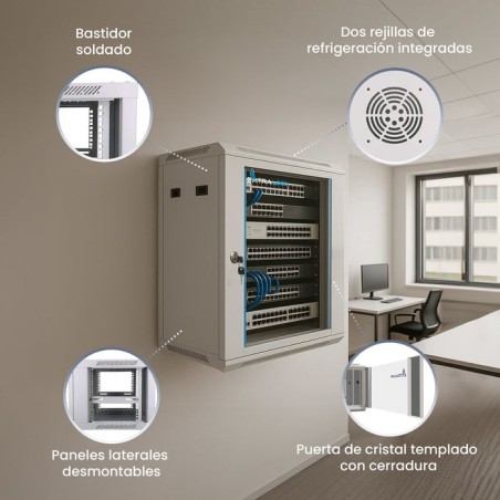Extralink ex.8567 armario rack 6u pared gris 600x600
