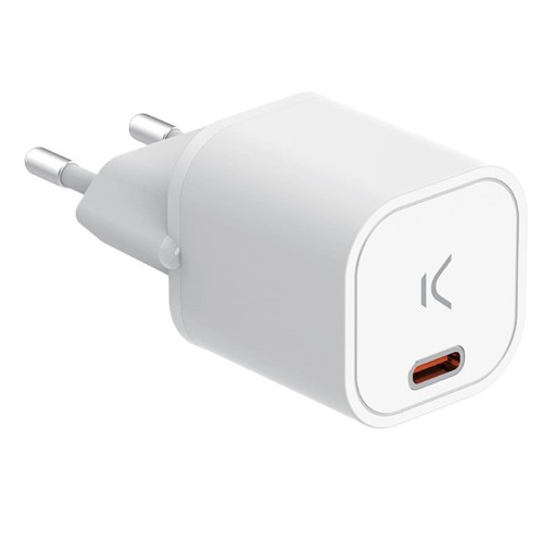 Cargador de pared ksix gan usb-c mini 30w blanco