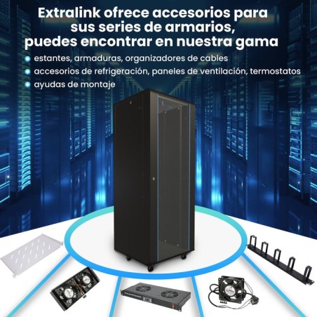 Extralink - 19 armario de pie 42u 600x1000 negro, paquete plano