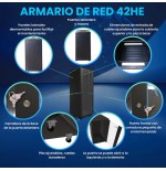Extralink - 19 armario de pie 42u 600x1000 negro, paquete plano