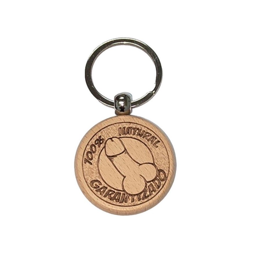 Diablo picante - llavero de madera con forma de pene