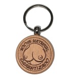 Diablo picante - llavero de madera con forma de pecho