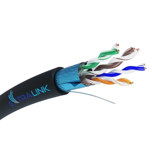 Extralink bobina cable de red cat5e ftp v2 outdoor twisted pair skretka 305m