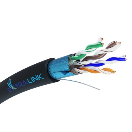 Extralink bobina cable de red cat5e ftp v2 outdoor twisted pair skretka 305m
