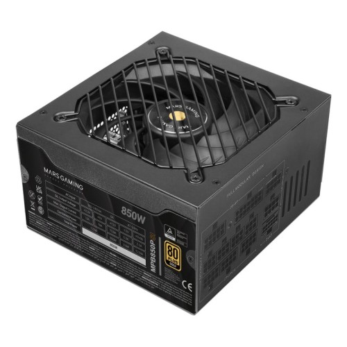 Fuente de alimentacion mars gaming 850w modular atx 3.1 80+ gold 140mm silent negro